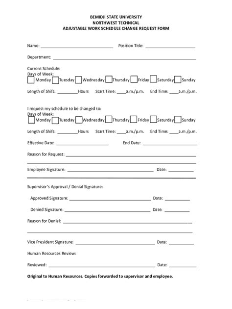 Image result for Work Schedule Change Request Form