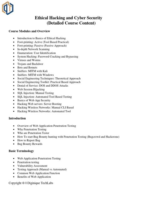 Image result for Cy3204pc Ethical Hacking Lab Syllabus PDF