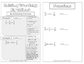 Image result for Solving Two-Step Equations with Fractions