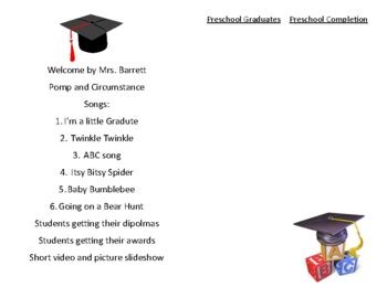 Toradh íomhá ar Preschool Graduation Ceremony Program Sample