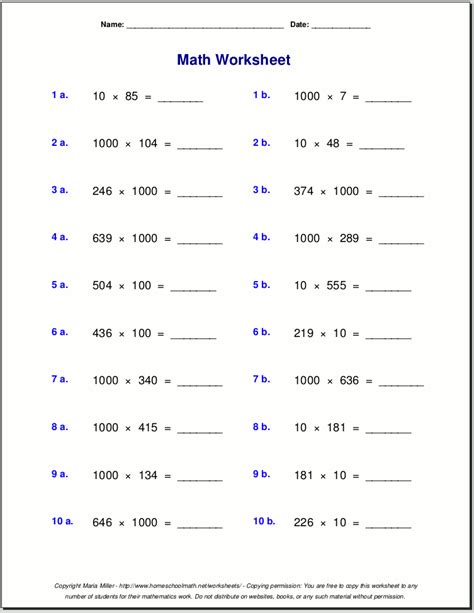 Image result for Multiplication of Whole Numbers Worksheets