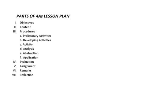 Image result for 4A Model Lesson Plan