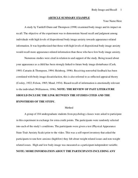 APA Executive Summary Example に対する画像結果