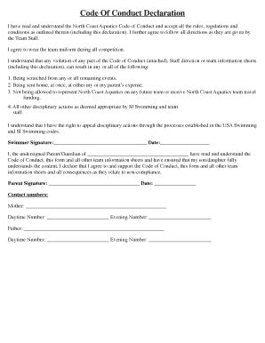 Code of Conduct Declaration Form PNG के लिए छवि परिणाम