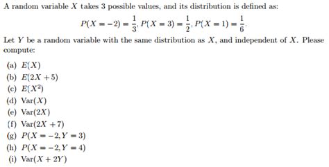 Toradh íomhá ar Possible Values of Random Variable