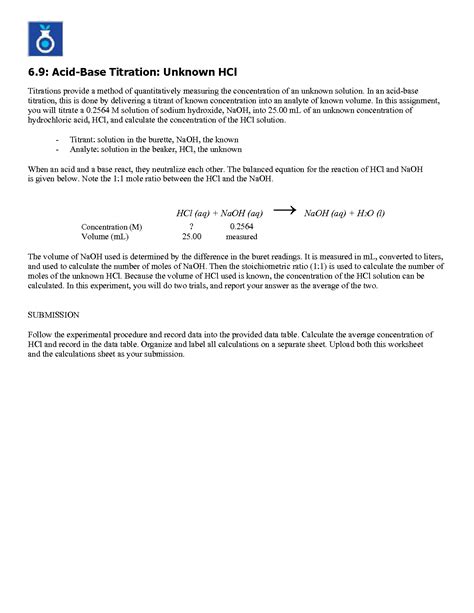 Image result for Acid-Base Titration Calculation Worksheet