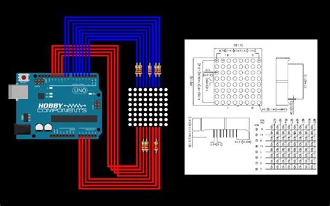 Image result for Arduino 8X8 LED Matrix Wiring