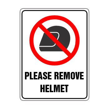 Image result for Remove Helmet Sign