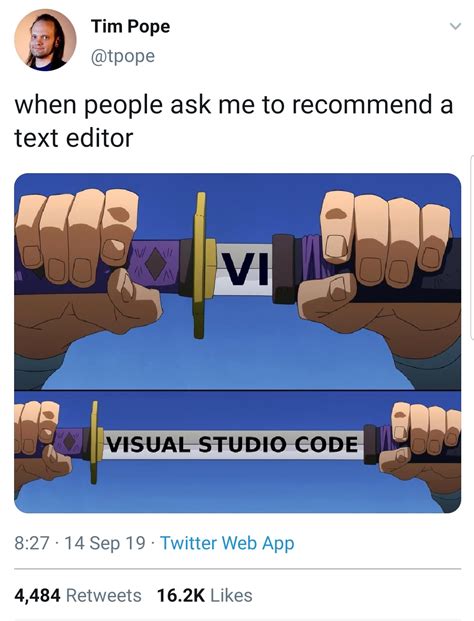 Vi Visual Studio Code Meme に対する画像結果