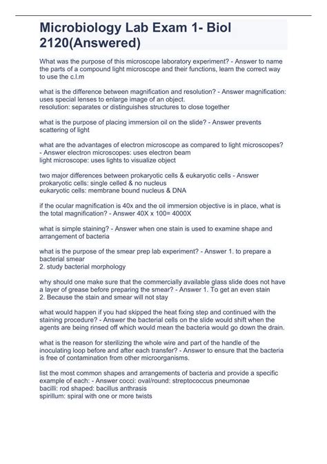 Toradh íomhá ar Microbiology Lab Exam One