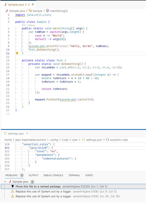 Toradh íomhá ar Crazy Indentation Java