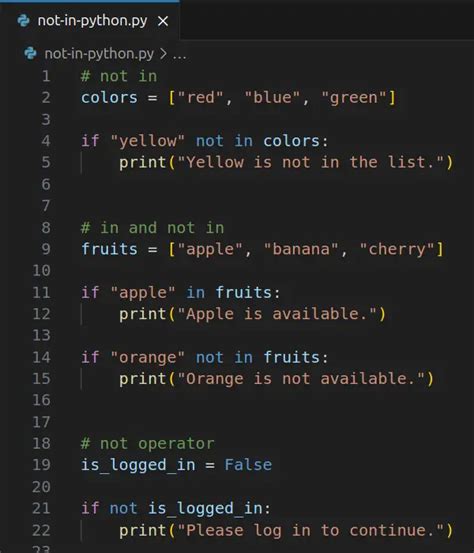 In and Not in Python Example に対する画像結果