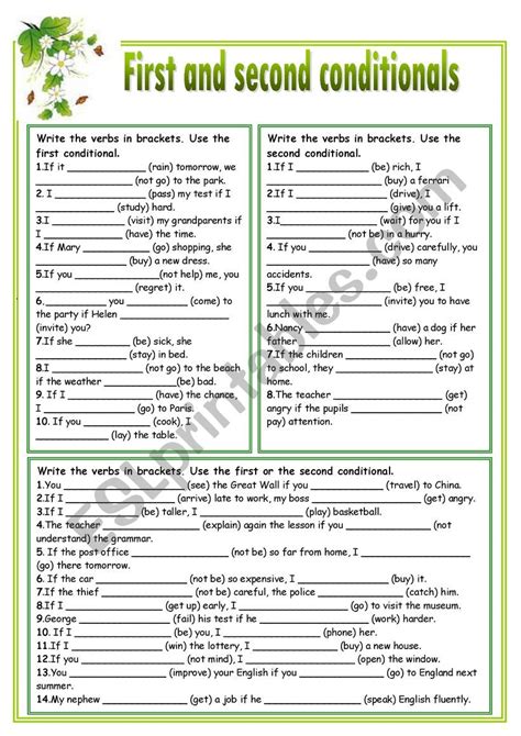 Toradh íomhá ar First Second Conditional Worksheet