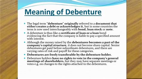 Image result for Debentures Definition