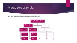 Image result for 5 Pass Example of Merge Sort