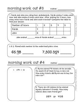 Afbeeldingsresultaten voor 5th Grade Math Morning Work
