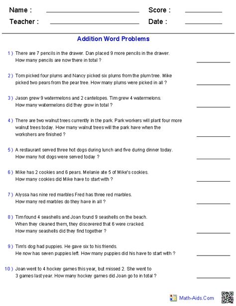 Addition Multiplication Word Problems Worksheet に対する画像結果