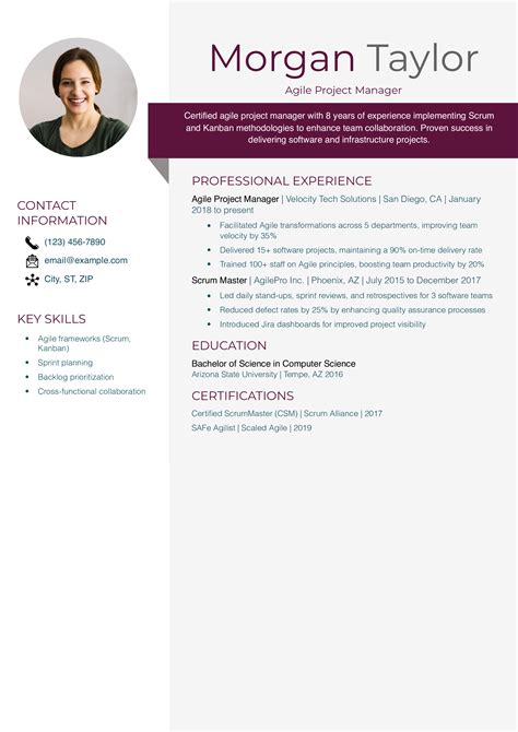 Project Manager Bio Examples に対する画像結果