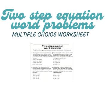 Afbeeldingsresultaten voor Writing 2 Step Equations From Word Problems
