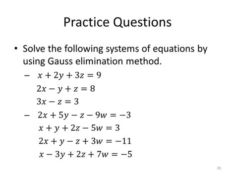 System of Linear Equations Gauss Algorithm માટે ઇમેજ પરિણામ