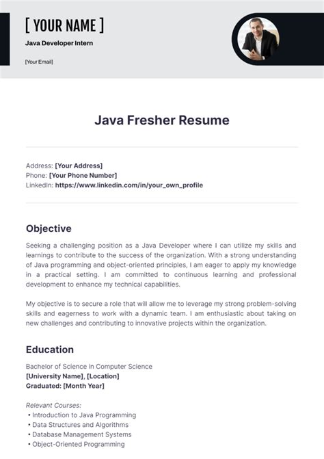 Image result for Google Sample Resume for Java Developer Fresher