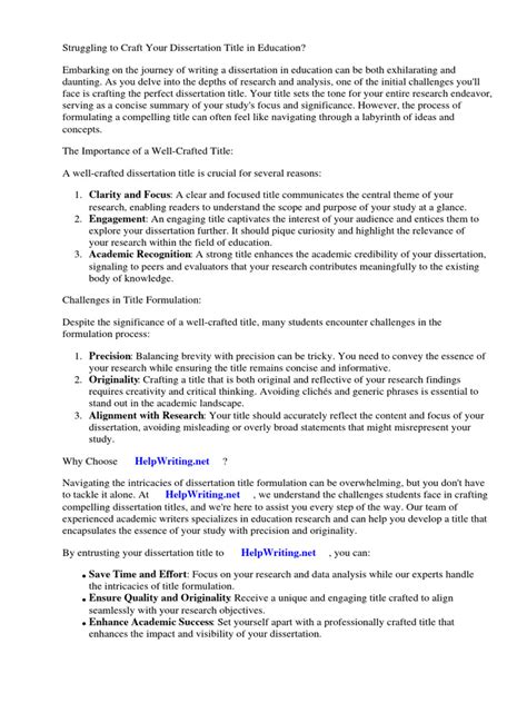 Image result for Dissertation Titles