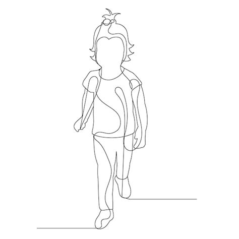 Toradh íomhá ar Line Drawing Girl Abstract