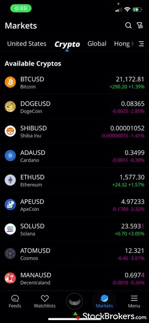 Toradh íomhá ar Webull Watch List