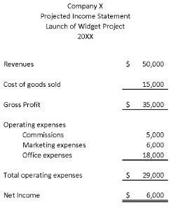 Image result for Projected Income Statement Form