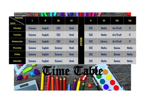 Image result for Time Table in HTML Code for School