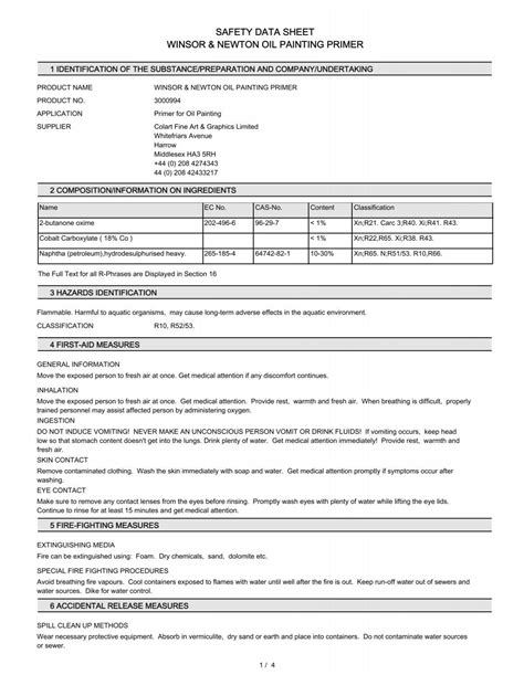 Toradh íomhá ar Safety Data Sheet for Paint
