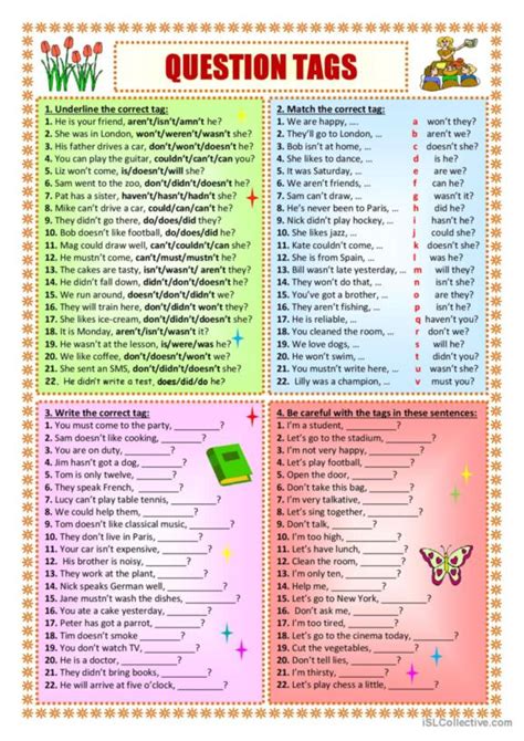 Toradh íomhá ar Writing Tag Questions
