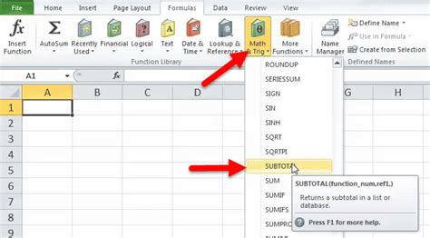 Toradh íomhá ar Excel Subtotal Function Examples