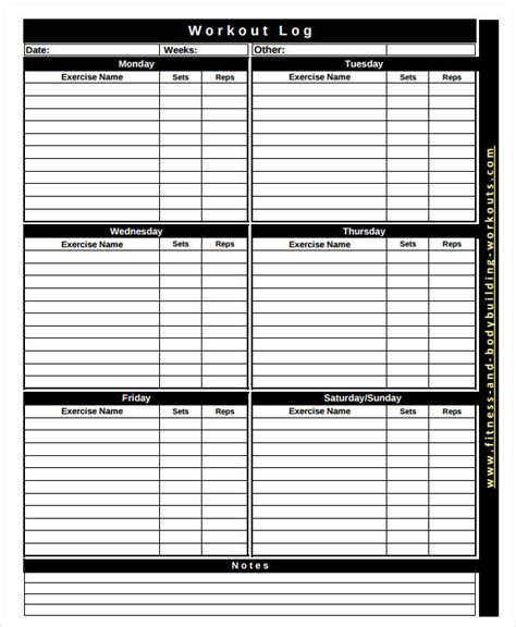Image result for Exercise Log Chart.pdf