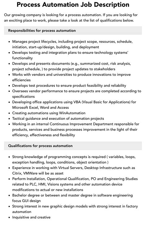 Image result for Process Technology Job Description