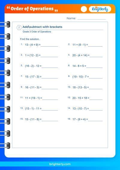 Image result for Order of Operations Elementary Worksheet