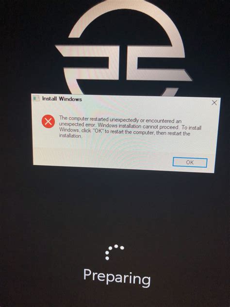 Image result for Windows Installation Error the Computer Restarted Unexpectedly