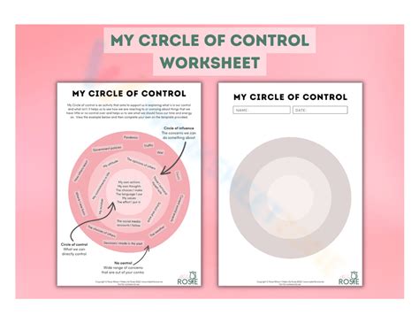 Circle of Control Printable Worksheet に対する画像結果