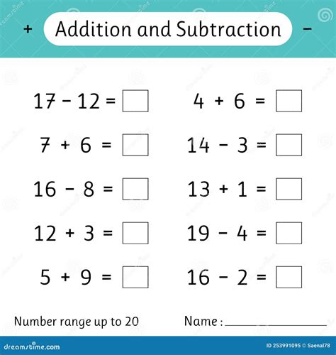 Image result for Math Addition and Subtraction Worksheets