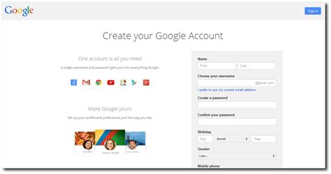 Google CreateAccount Form に対する画像結果