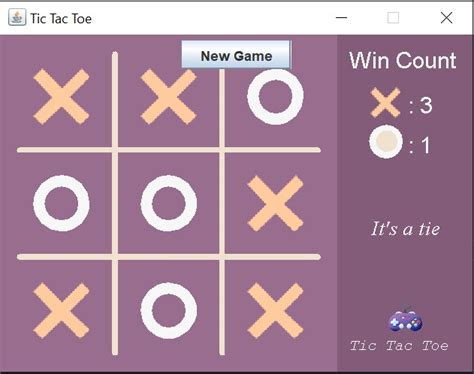 Toradh íomhá ar Tic Tac Toe Java Eclipse