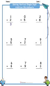 Free Printable Single Digit Addition に対する画像結果