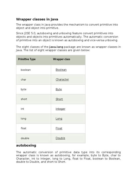 Image result for Wrapper Class Java