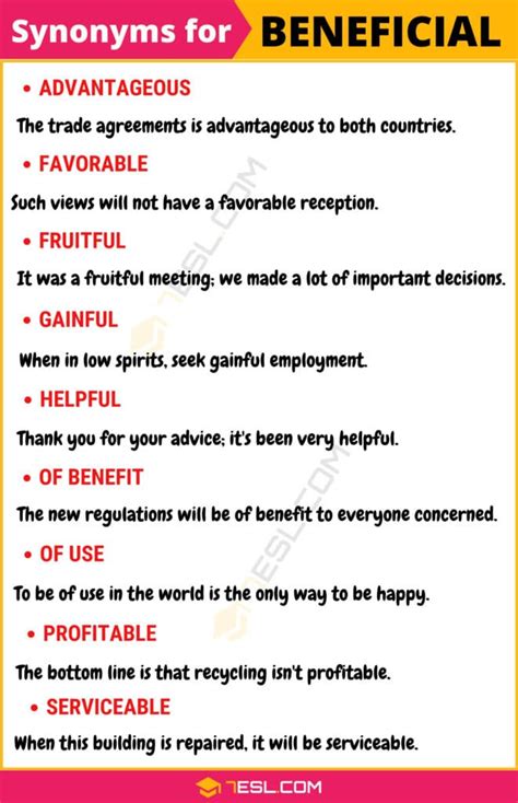Image result for Beneficial Synonym