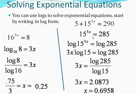 Afbeeldingsresultaten voor Exponential Equations Using Logarithms