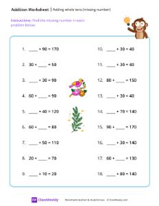 Image result for Adding Whole Numbers Worksheets
