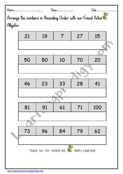 Image result for Ascending and Descending Order of Numbers Worksheet for Grade 1