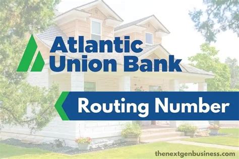 Image result for Atlantic Union Bank Routing Number