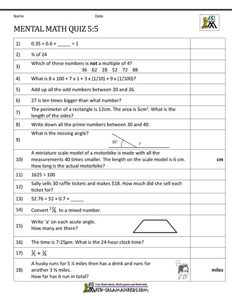 Image result for Fun 5th Grade Math Worksheets Printable