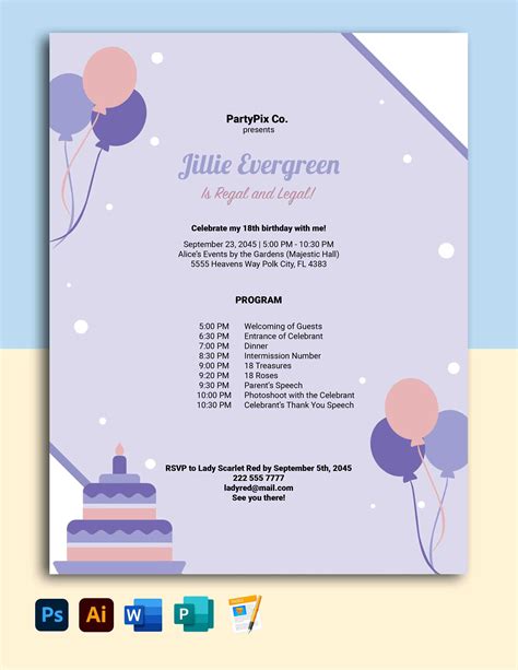 Image result for Birthday Party Program Sample Template